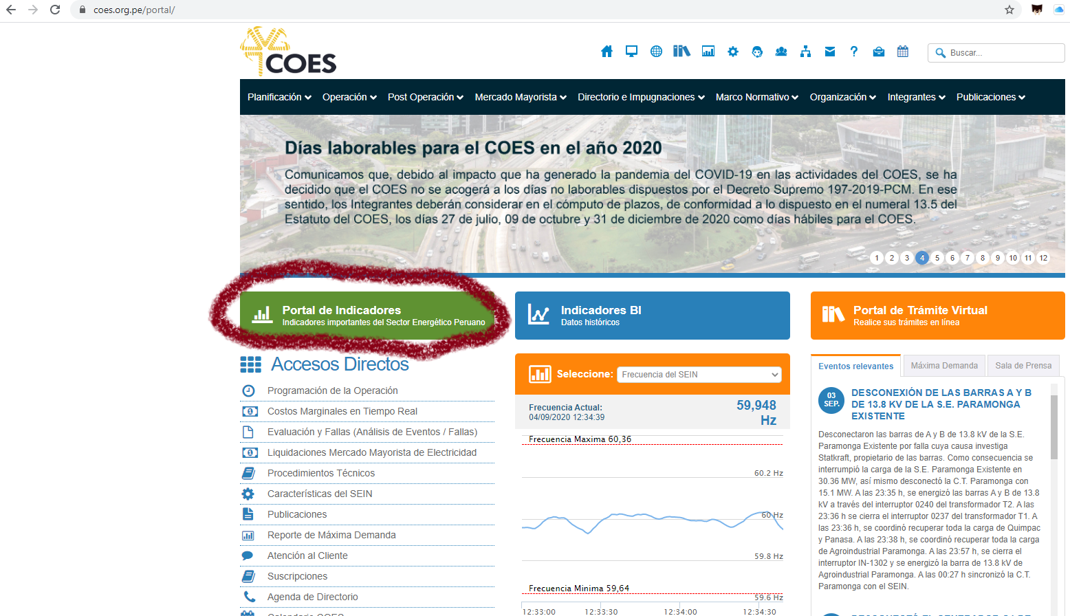 Indicador de generación total